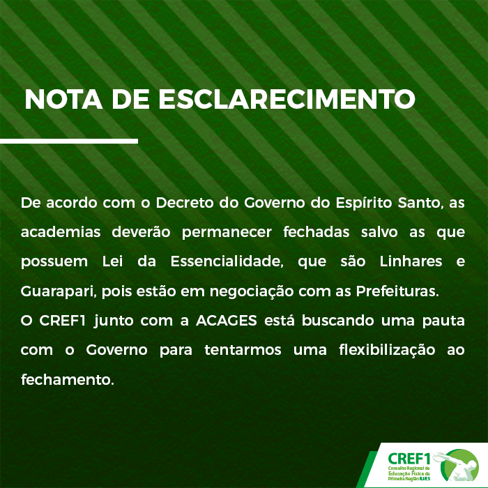 Nota De Esclarecimento Decreto Do Governo Do Espirito Santo Cref1