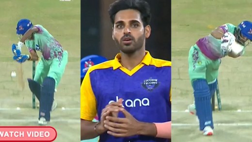 WATCH: Bhuvneshwar Kumar turns back the clock with magical double-wicket maiden in Qualifier 2 of UP T20 League