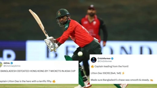 Fans react as Litton Das anchors Bangladesh to a resounding victory over Hong Kong in Asia Cup 2025
