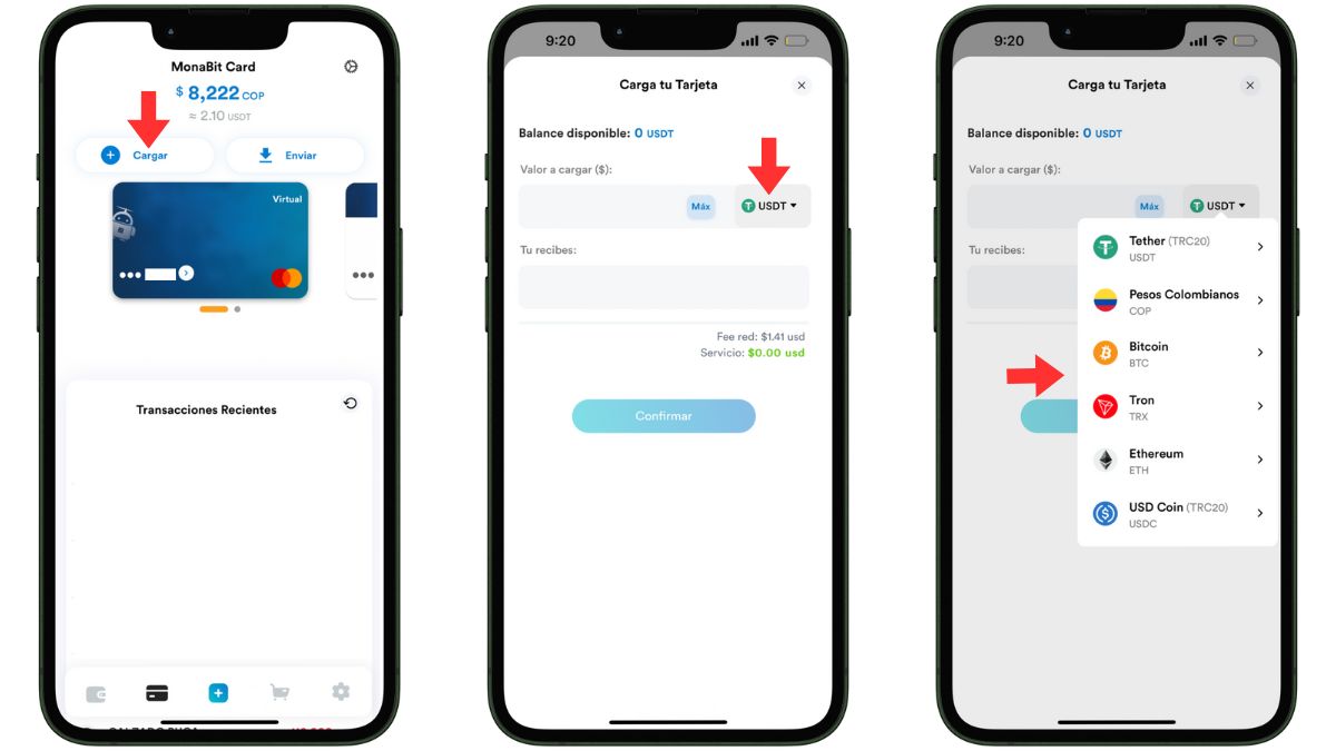 Le rechargement de la carte Monabit Mastercard est un processus simple et flexible.