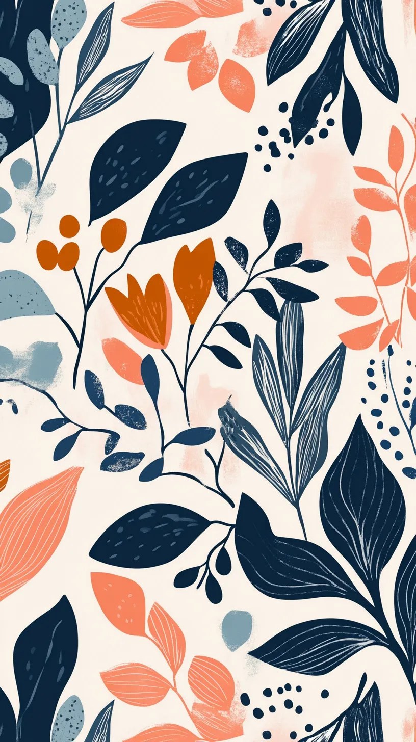 北欧壁紙のフローラルパターン｜イラスト・フリー素材なら「シンテリ」