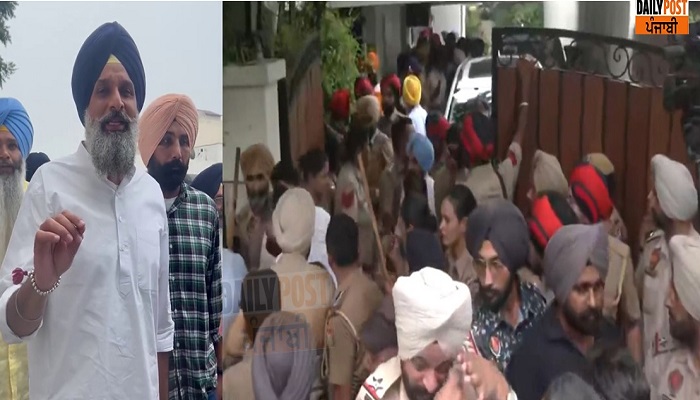 Bikram Majithia took office detained, leaving Majithia from the back door of the house