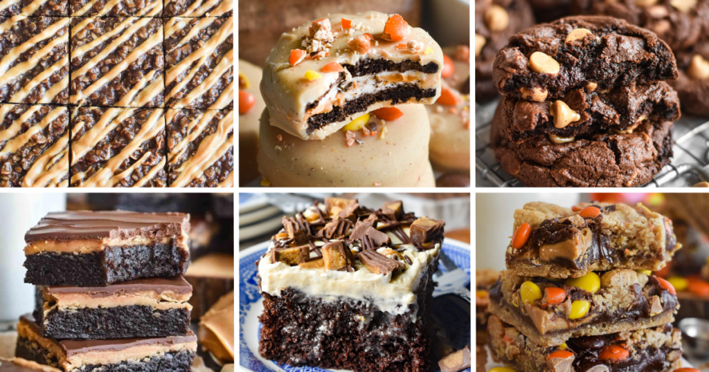 6 different chocolate peanut butter desserts.