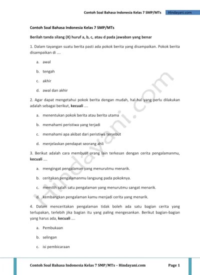 Top PDF CONTOH SOAL BAHASA INDONESIA - 123dok.com