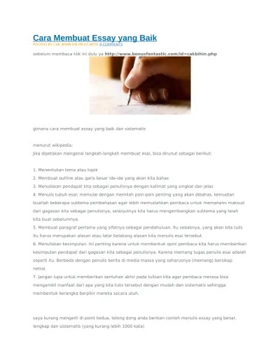 Cara Membuat Essay yang Baik