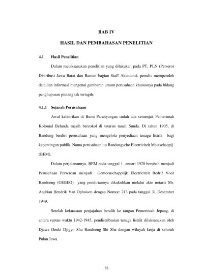 Tinjauan Atas Prosedur Penagihan Piutang Pelanggan Pada PT. PLN (Persero)  Distribusi Jawa Barat Area Bandung Rayon Bandung Utara