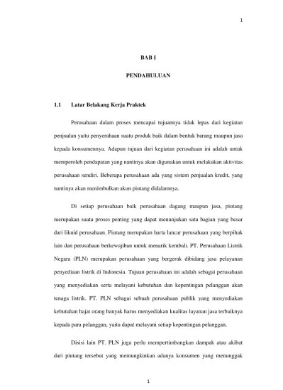 Tinjauan Atas Prosedur Penagihan Piutang Pelanggan Pada PT. PLN (Persero)  Distribusi Jawa Barat Area Bandung Rayon Bandung Utara