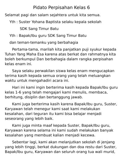 Top PDF Pidato Perpisahan Kelas 6 - 123dok.com