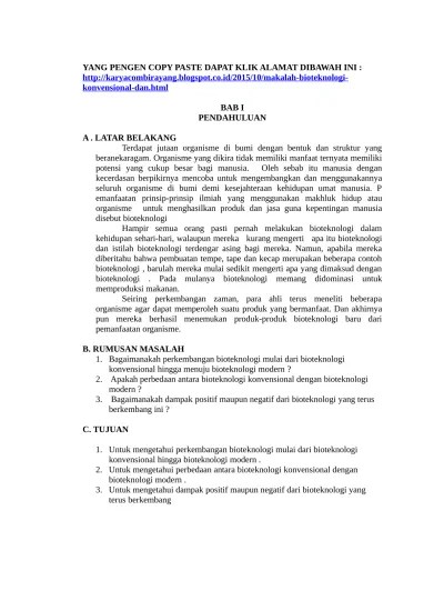 Makalah Bioteknologi Konvensional Dan Modern
