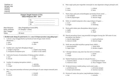 SOAL UTS 1 B. SUNDA KLS 4