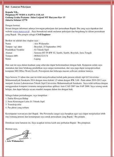 PENDAHULUAN Analisis Kesalahan Berbahasa pada Surat Lamaran Kerja di CV  Sindunata Kartasura.