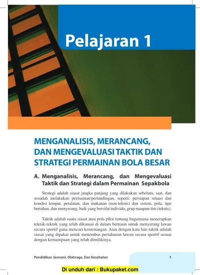 Menganalisis, Merancang, dan Mengevaluasi Taktik dan Strategi Permainan  Bola Besar