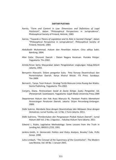 DAFTAR PUSTAKA Model Penyusunan Rancangan Peraturan Daerah Berbasis  Partisipatif.