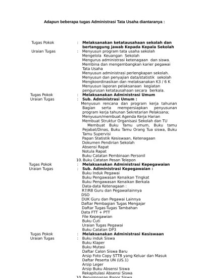 Top PDF Tugas Pokok dan Fungsi Tenaga Administrasi Sekolah - 123dok.com