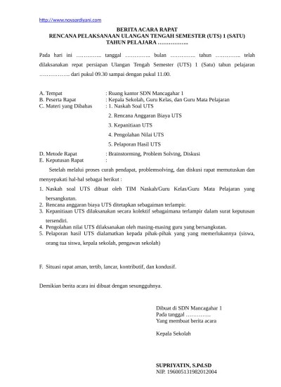Contoh Berita Acara Rapat Rencana Kegiatan di Sekolah BERITA ACARA PPDB