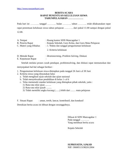 Contoh Berita Acara Rapat Rencana Kegiatan di Sekolah BERITA ACARA PPDB