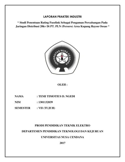 LAPORAN PRAKTEK INDUSTRI 001