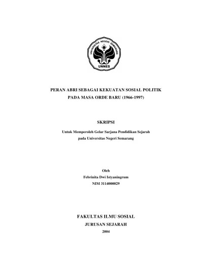 Peran ABRI Sebagai Kekuatan Sosial Politik Pada Masa Orde Baru (1966 1997)