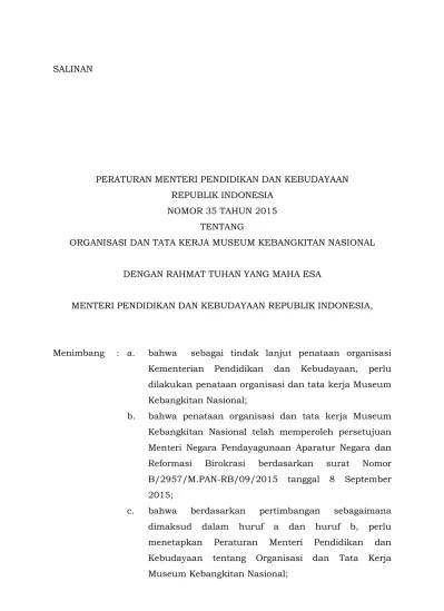 Permendikbud Tahun2015 Nomor035