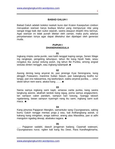 BABAD GALUH II babad galuh ii