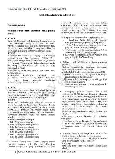 Top PDF Soal bahasa inggris kelas 8 - 123dok.com