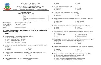 SOAL UH KELAS 6 IPS BAB 1 PERKEMBANGAN SISTEM ADMINISTRASI INDONESIA  TERSATU DOT COM