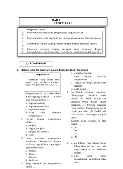 SOAL UH KELAS 6 IPS BAB 1 PERKEMBANGAN SISTEM ADMINISTRASI INDONESIA  TERSATU DOT COM