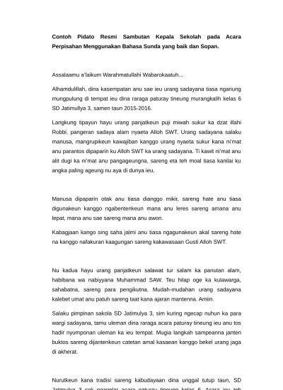 Top PDF Contoh Pidato Perpisahan Perwakilan Wali Kelas - 123dok.com
