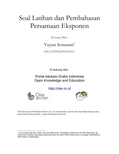 Soal Latihan dan Pembahasan Persamaan Eksponen