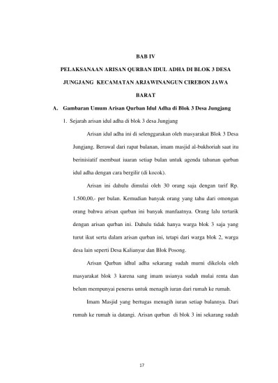 Top PDF PENDAHULUAN Tinjauan Hukum Islam Terhadap Pelaksanaan Arisan Qurban  Idul Adha Di Blok 3 Desa Jungjang Kecamatan Arjawinangun Cirebon Jawa Barat  Tahun 2008-2012. - 123dok.com