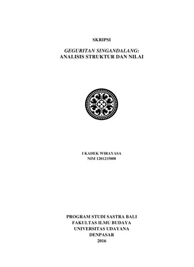 Top PDF Geguritan Singandalang: Analisis Struktur dan Nilai. - 123dok.com