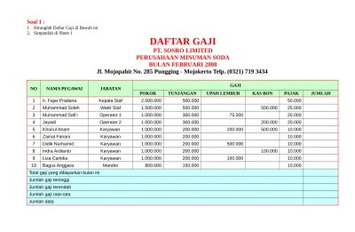 Top PDF KOMPUTER - Soal Ujian Excel All - 123dok.com