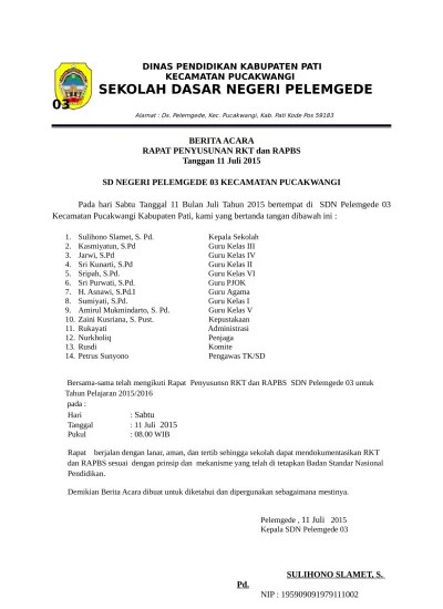 berita acara RKJM, RKS dan RKT berita acara RKT