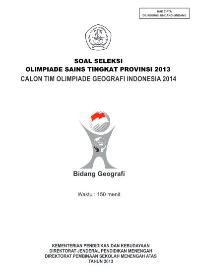 Top PDF Soal OSN Geografi SMAMA tingkat Provinsi - 123dok.com