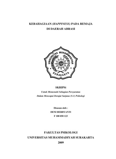 Top PDF KEBAHAGIAAN ( HAPPINESS) PADA REMAJA DI DAERAH ABRASI. - 123dok.com