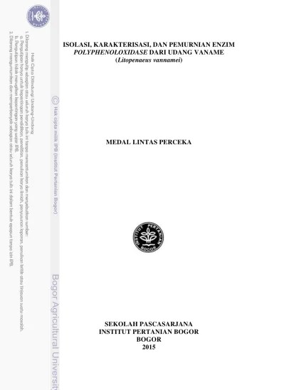 Karakterisasi dan Pemurnian Enzim Polyphenoloxidase dari Udang Windu  (Penaeus monodon)