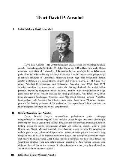 Teori David P. Ausubel