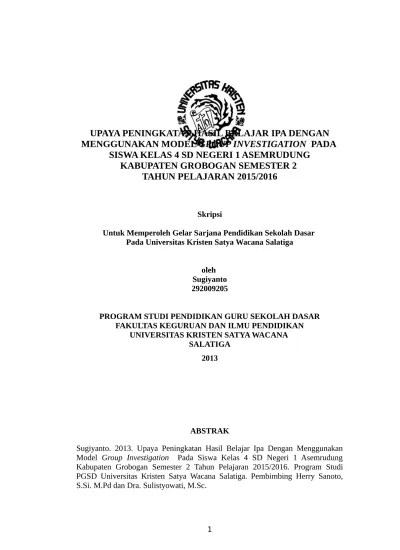 Top PDF 4 Contoh PTK SD Kelas 4 IPA Sudah Jadi Langsung Pakai | Dokumen  Sekolah HALAMAN JUDUL - 123dok.com