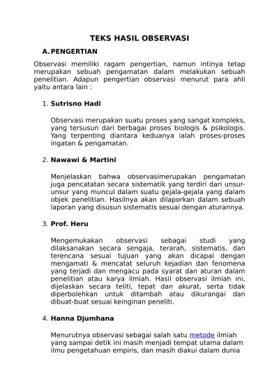 BAHAN AJAR TEKS HASIL OBSERVASI