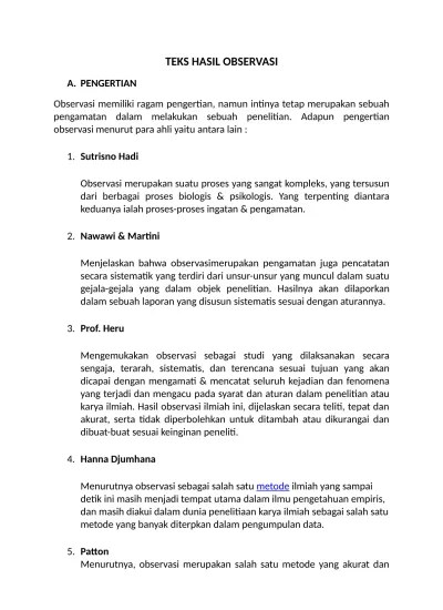 Bahan Ajar Teks Hasil Observasi