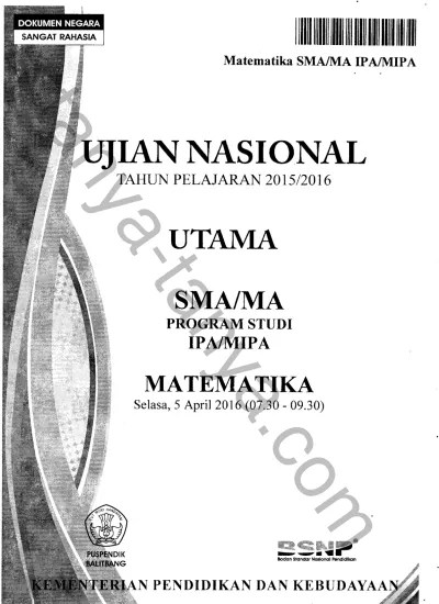 Top PDF LATIHAN PERSIAPAN UJIAN NASIONAL (UN) MATEMATIKA SMA 2016 IPS -  123dok.com