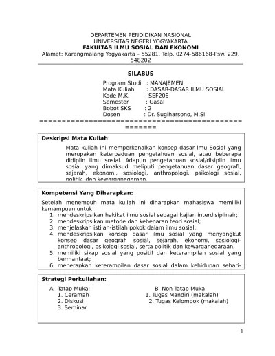 SILBS. DASAR DASAR I.SOSIAL