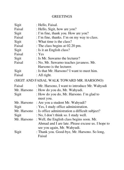Percakapan Bahasa Inggris 1