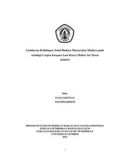 Top PDF IDENTITAS BUDAYA MADURA DALAM CERPEN INDONESIA. - 123dok.com