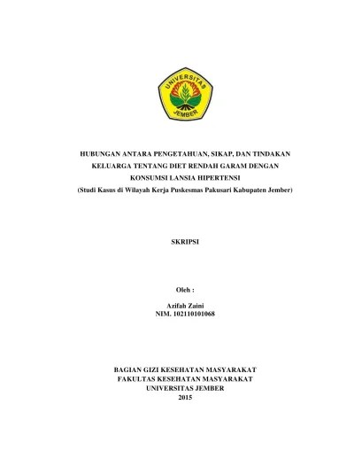 Top PDF DAN TINDAKAN KELUARGA TENTANG DIET RENDAH GARAM DENGAN KONSUMSI  LANSIA HIPERTENSI - 123dok.com