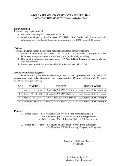 LAPORAN PELAKSANAAN KEGIATAN PENYULUHAN NAPZA1