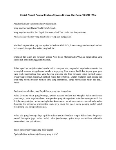 Top PDF Contoh Pidato Amanat Pembina Upacara Hari Senin Tentang Kejujuran -  123dok.com