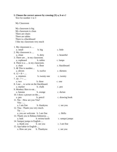 Latihan soal Bahasa Indonesia untuk SD kelas 1 | Belajar Membaca Menulis  latihan b indo sd 1