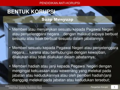 bentuk korupsi suap menyuap