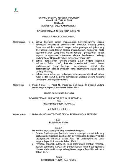 Top PDF Dewan Pertimbangan Agung
